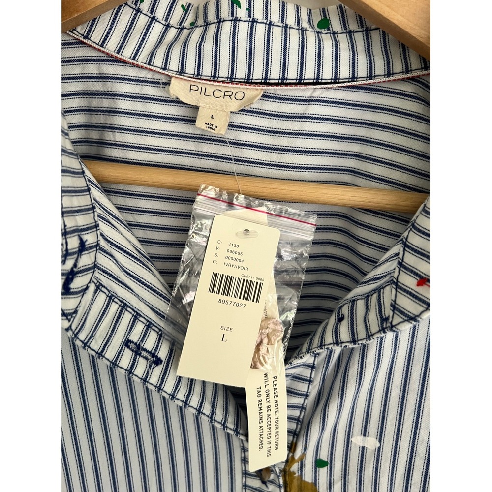Anthropologie Pilcro Paint Splatter Shirt Dress Striped Artistic Preppy Boho NWT - Picture 14 of 16